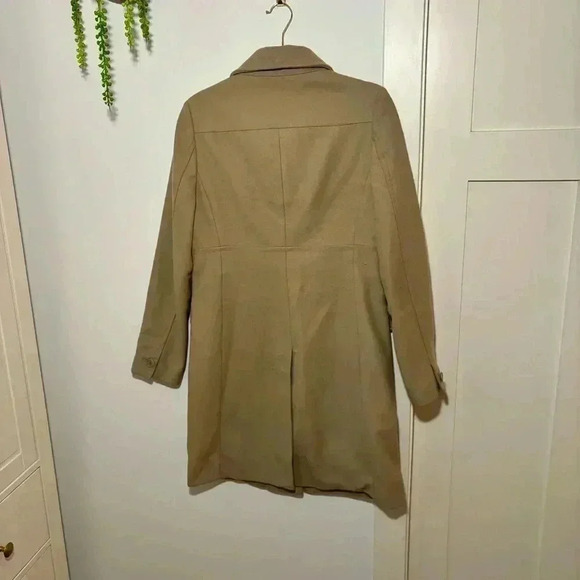 Club Monaco Womens Wool Blend Camel Coat Fully Lined Button Down-Size Medium - Picture 7 of 15